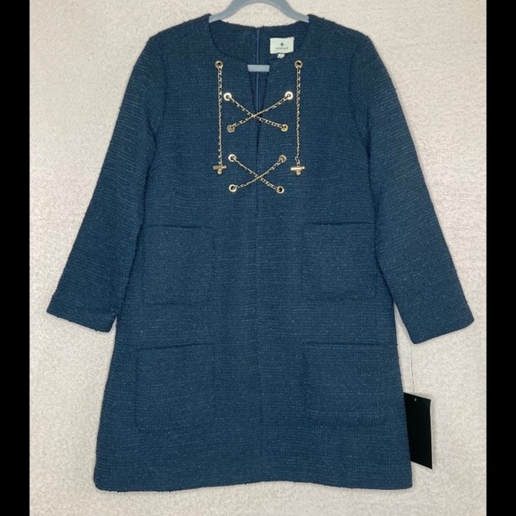 Tuckernuck Tweed Kelly Dress-Women L-Navy Blue-NEW-Classic-Preppy-Mature-Holiday - Picture 5 of 12